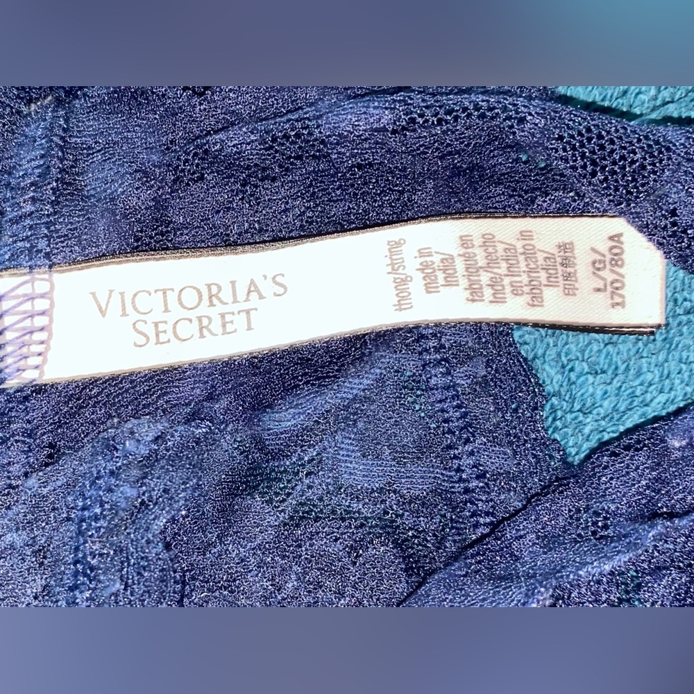 Victoria secret. Lace blue thong - Picture 3 of 4